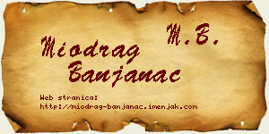 Miodrag Banjanac vizit kartica